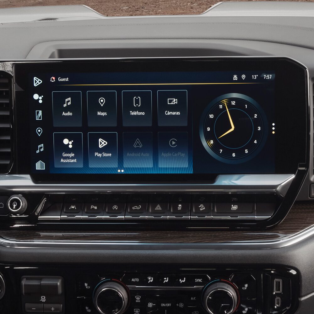 Pantalla táctil de la Chevrolet Silverado.