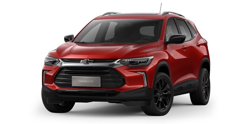 Descubre la nueva camioneta Chevrolet Tracker Black Star en color rojo
