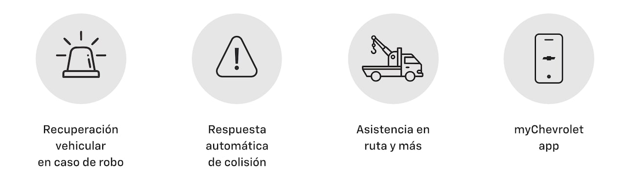 Chevrolet OnStar - Recuperación vehicular en caso de robo. Respuesta automática de colisión. Asistencia en ruta y más. myChevrolet app.