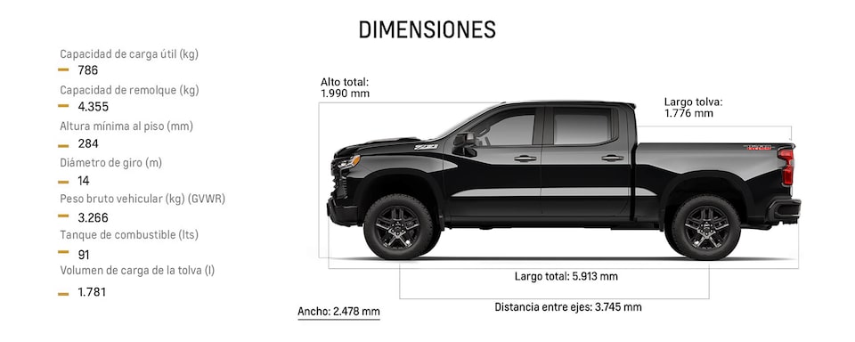 Chevrolet Perú - La Nueva Silverado Trail Boss Z71 con excelentes medidas y dimensiones