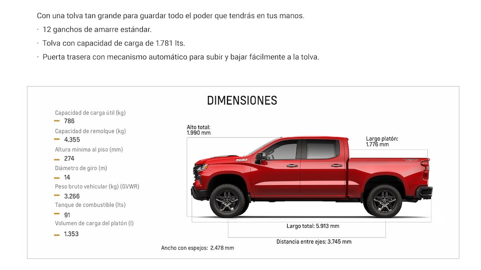 Chevrolet Perú - La Nueva Silverado Trail Boss Z71 con excelentes medidas y dimensiones