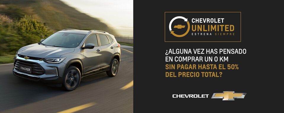 Estrena Siempre sin pagar hasta el 50% del precio total con Chevrolet Unlimited