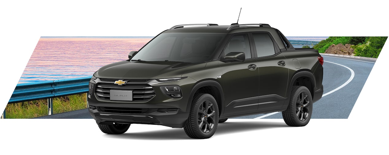 Chevrolet Montana 2025 en color negro, pick-up compacta con motor turbo, ideal para ciudad y aventura