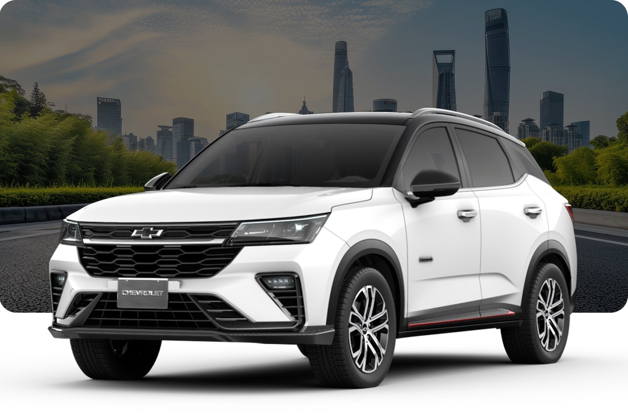 Chevrolet Groove RS MT con transmisión manual de 6 velocidades y cámara de retroceso y sensores de estacionamiento.